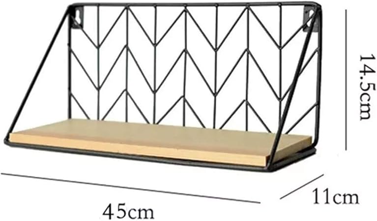 Artículos del hogar Pared de madera y metal del hierro estantes