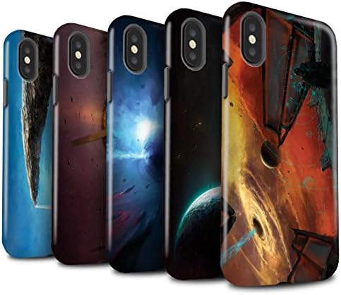 Official Chris Cold Phone Case / Gloss Tough Shock Proof Cover for Apple iPhone X/10 / Pack 6pcs Design / Galactic World Collection