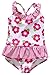 ALove Baby Girl's Floral One Piece Striped Ruffle Swimsuit