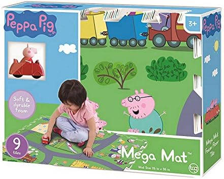 Peppa Pig Tile Mega Foam Playmat Puzzle with Vehicle - 9 Piece