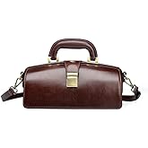 Erivis genuine leather handbag cowhide doctor bag brown shoulder bag buckle women's bag