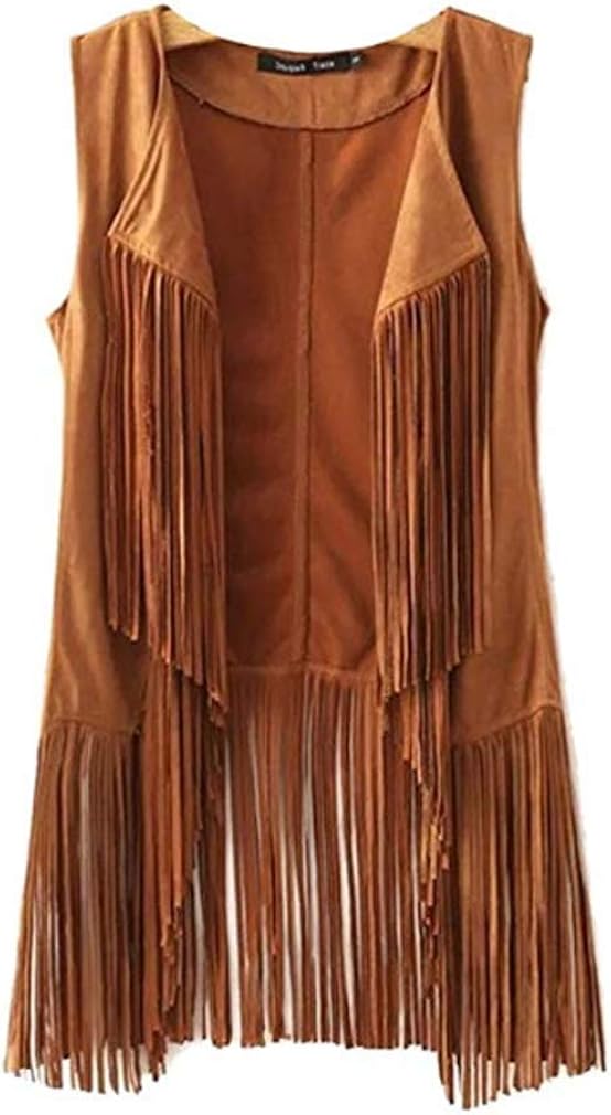 New Tassels Fringe Sleeveless Vest Cardigan Waistcoat Jacket Outwear Tops at  Women's Coats Shop