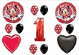 Mad About Minnie Mouse 1st First Birthday Party Balloons Decorations Supplies