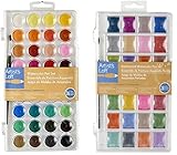 2 item Bundle: Artists Loft Fundamentals Watercolor Pan Set and Pearlescent Watercolor Pan Set
