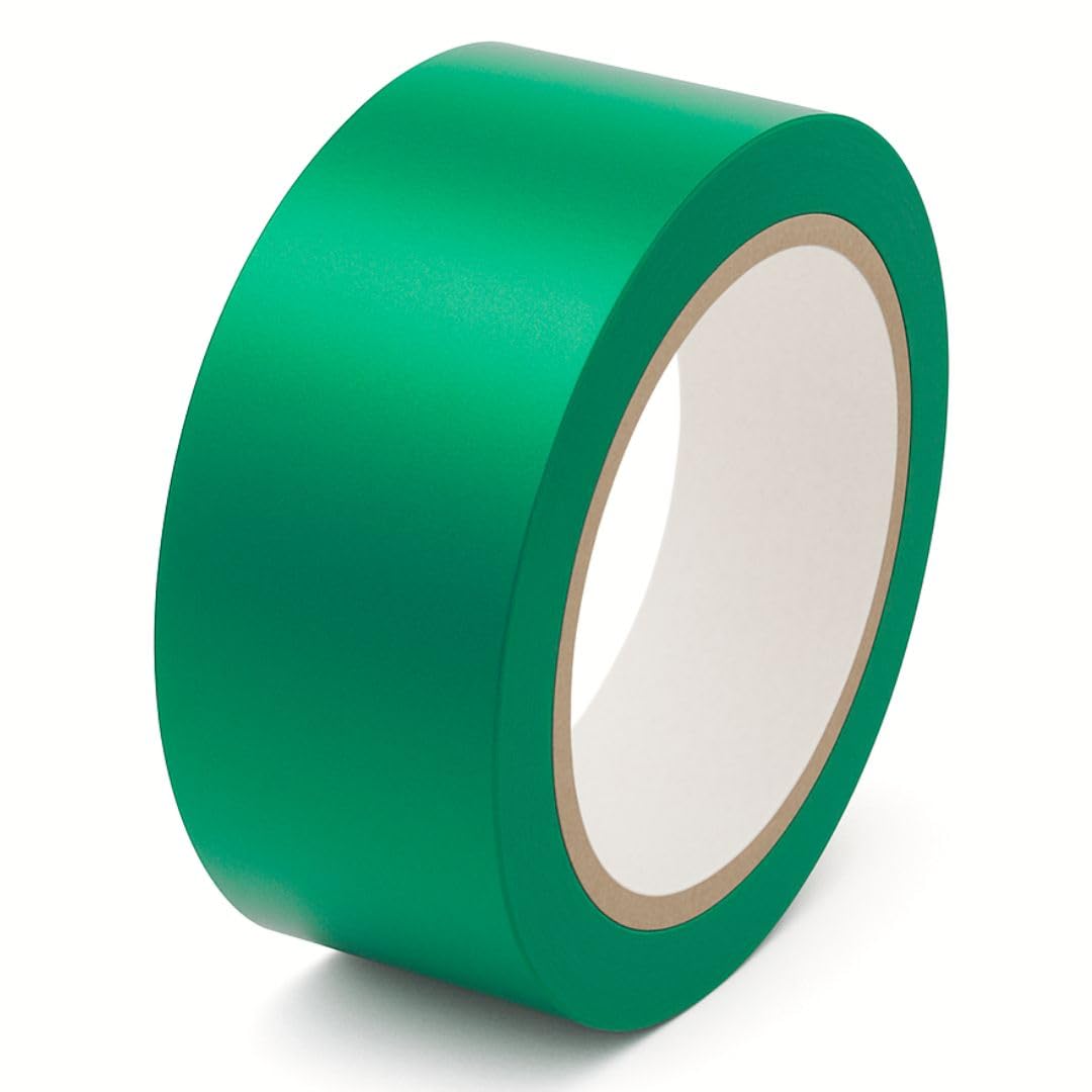 GTSE 50mm x 33m, Green, PVC Vinyl Floor Tape, 1 Roll, Safety Marking Tape, 0.15mm Thick, Suitable for Dance Floors, Gyms, Warehouse, Sports Industry