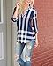 Merdoly Women's Blouse Casual Plaid V Neck 3/4 Sleeve T-shirts Pullover Tops