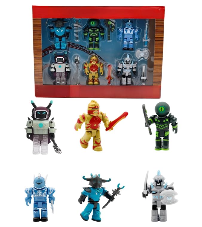 6PCS Roblx Figures, Action Roblox Toys for Boys, Stop Motion Figure for Creative Play & Imaginative Storytelling, Collectible Roblxtoys Gifts for Kids Boys and Girls Birthday, Display Toy Figures
