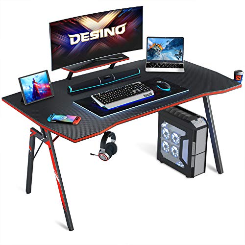 DESINO Gaming Desk 40 inch PC Computer Desk, Home Office Desk Table Gamer Workstation with Cup Holder and Headphone Hook…
