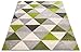 Well Woven Isometry Green & Grey Modern Geometric Triangle Pattern Area Rug Soft Shed Free 5 x 7 (5' x 7') Easy to Clean Stain Resistant