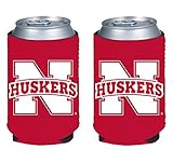 NCAA College 2014 Team Logo Color Can Kaddy Holder Cooler 2-Pack (Nebraska Huskers)