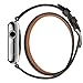 AutumnFall Long Leather Band Double Tour Bracelet Watchband for Apple Watch Series 1, Series 2 38mm (Black)
