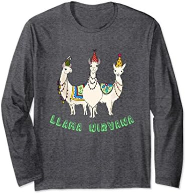 Unisex Llama Nirvana No Llama Drama Llama Gifts T-Shirt XL: Dark Heather