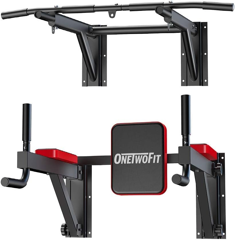 Amazon Com Onetwofit Multifunctional Wall Mounted Pull Up Bar
