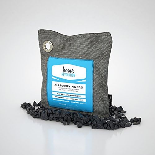 Home Revolution Natural Odor Remover Air Purifying Bag with Activated Bamboo Charcoal, Grey