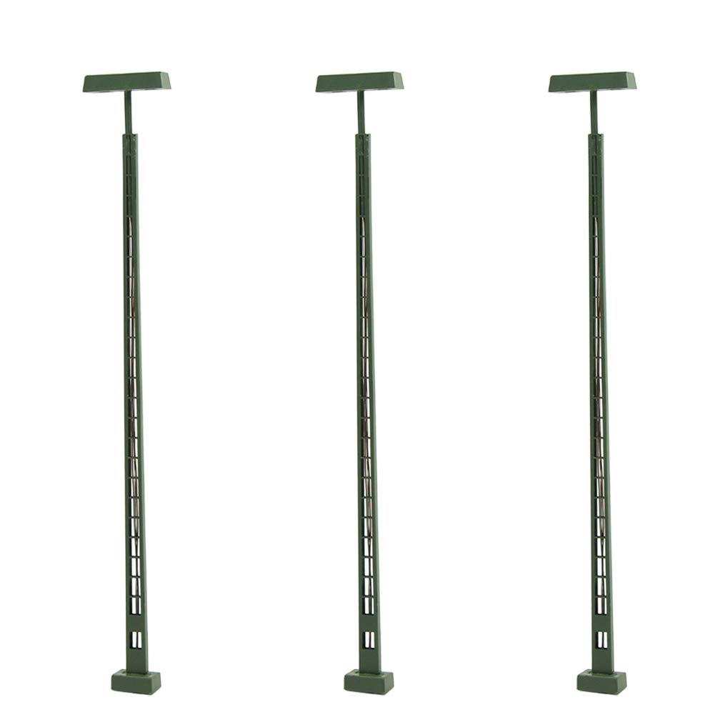 LQS54HO 3pcs Model Railway operating Lights Lattice Mast HO Scale lamp Track light Layout 12cm