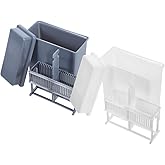 MUCKLILY Plastic Slide Staining Rack with 24-Slot Staining Jar Lab Slide Holder for Microscope Storage and Precise Control in Research Labs