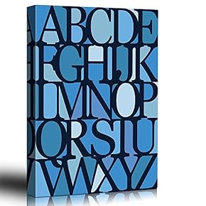 Monochromatic Blue Alphabet Art Deco