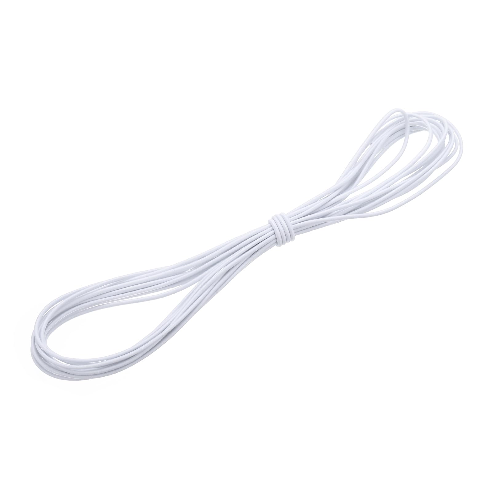 PATIKIL 1/8" x 25' Bungee Shock Cord, 3mm Thick Kayak Stretch String Rope Heavy Elastic Rope Marine Tie-Down Strap for Kayaking Boating Camping, White