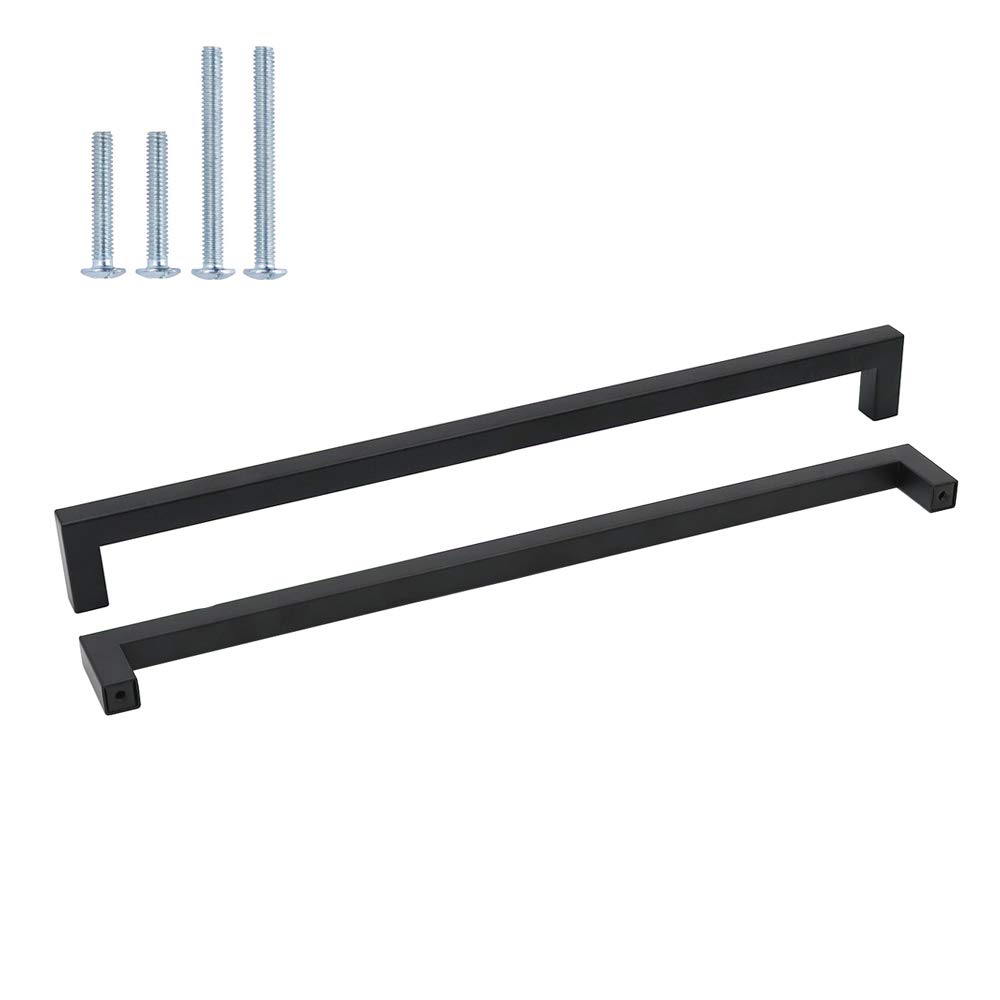 Goldenwarm Black Stainless Steel Square Kitchen Cabinet Handle LSJ12BK โ image 1