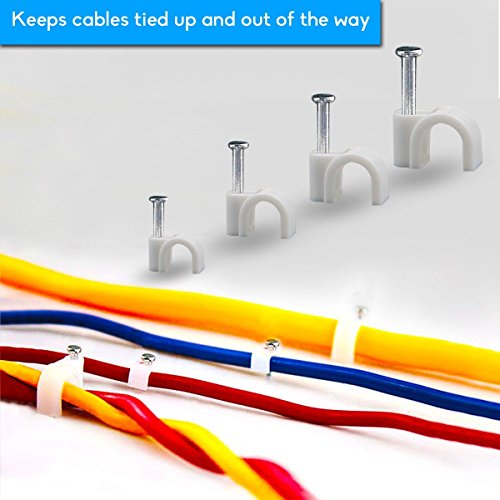 image for Wooopa Cable Wire Clips Assortment 4mm 6mm 8mm 10mm Cable Management E