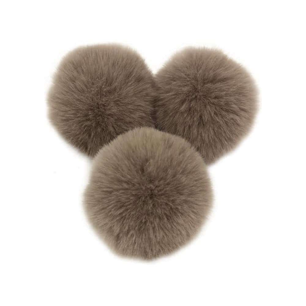 Pack of 10 6 cm Pompoms Faux Fur Rabbit Fur Pompoms, Faux Fur Pom Pom Ball Plush Balls for DIY Crafts Hats Pendant Decoration Women Girls Bag Pendant Key Chain, Khaki