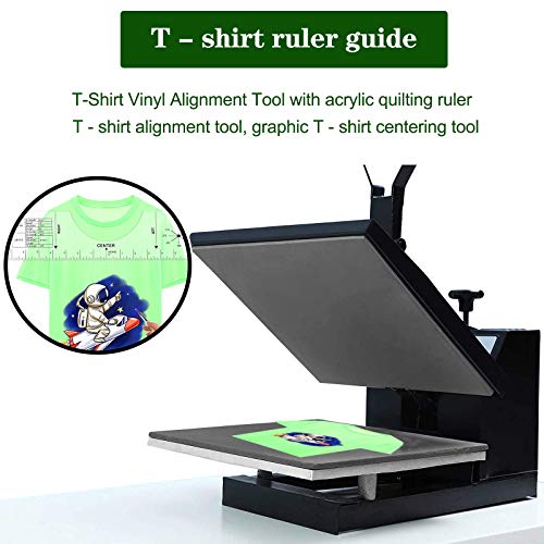 T-Shirt Alignment Tool -16x5\'\' T Shirt Ruler Guide,T-Shirt Vinyl Guide - Sublimation Designs on T-Shirt- Centering Tool | for Applying Vinyl T-Shirt Alignment Guide (Normal Ruler Black, 16x5)