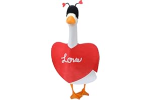 Huhumy Valentine‘s Day Goose Outfit Porch Goose Clothes for 23'' Cement Statue Costume Outdoor Lawn Yard Patio Decor(Love Heart)