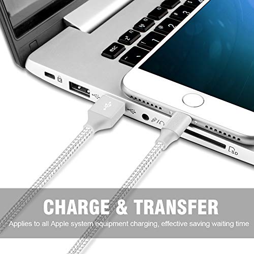 Phone Cable 3Pack 3FT 6FT 10FT to USB Syncing Data and Nylon Braided Cord Charger Charging Cable Compatible Phone XS MAX, XR, X, 8, 7, 7 Plus, 6, 6s, 6 Plus, 5, 5c, 5s, SE - Thumbnail 6