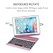 iPad Keyboard Case 9.7 for iPad 2018 (6th Gen) - 2017 (5th Gen) - iPad Pro 9.7 - iPad Air 2 & 1, 7 Color Backlit Keyboard Case/360 Rotate Wireless/BT Keyboard Case with Auto Sleep/Wake (Rose Gold)