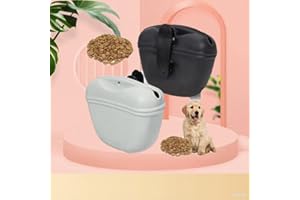 Silicone Dog Treat Pouch-Small Training Bag-Portable Dog Treat Bag with Closure and Waist Clip（Black）