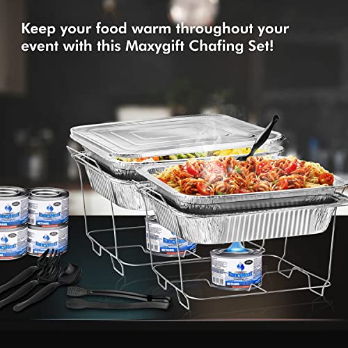 Disposable Chafing Dish Buffet Set, Food Warmers for Parties, Complete