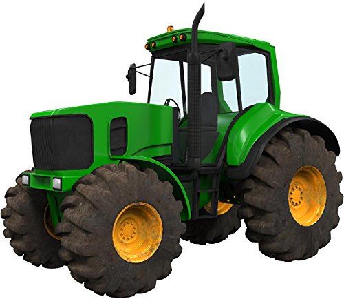 12" Green Farm Tractor #1 Wall Sticker Decal Graphic Art Childrens Toy Play Room Heavy Machinery Outdoors Game Man Cave Bedroom Office Living Room Decor New