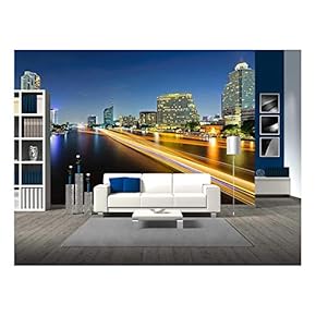 Bangkok Cityscape, Thailand - Removable Wall Mural | Self-Adhesive Large Wallpaper - 66x96 inches
