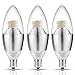 (Pack of 3) LOHAS® Dimmable LED Candelabra Bulb, 6-Watt (60 Watt Equivalent) Daylight White 5000K Light Bulbs, E12 Candelabra Base LED Light Bulbs for Home, 550 Lumens LED Lights, Torpedo Shape LED Bulb