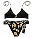 Sherry007 Womens Printed Cut Out Bikini Halter Racerback Swimsuit Beachwear, 228Black, Large