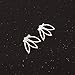 RoseSummer Punk Alloy Flower Petal Ear Jacket Stud Earring Jewelry (sliver)