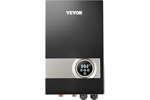 VEVOR Tankless Electric Water Heater, 27kW Instant Hot Water Heater Under Sink, On Demand for Bathroom, Kitchen, Office with LCD Touch Screen, Child Security Lock,Space-Saving, 240V Black