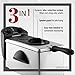 Gourmia GDF300 Compact Electric Restaurant Deep Fryer - 1 Basket - Dual Temperature and Timer Dials - 3L - 12 Cups - 2 ½ Lb Food Capacity - Anti-Odor - 1500W - Stainless Steel - Free E-Recipe Book