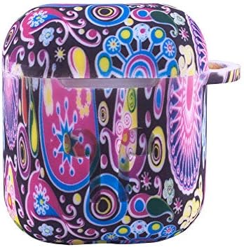 AirPods Case with Keychain, Shock Proof Protective Cover, Soft Silicone Skin, Anti-Lost Carabiner,Apple Accessories,Portable Travel Bag Box for Apple Airpods Earphone (B)