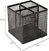 Osco Black Wiremesh Pen Pot 4 Compartment Desk Organiser view 6