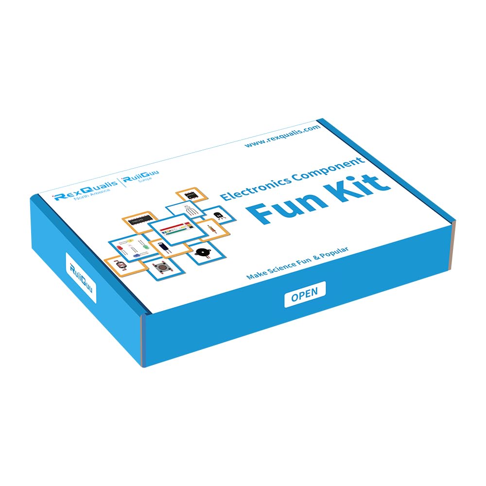 Electronics Component Fun Kit w/Power Supply Module, Jumper Wire, 830 tie-Points Breadboard, Precision Potentiometer,Resistor Compatible with Arduino, Raspberry Pi, STM32