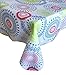 Whimsy Circle Contemporary Print Indoor/Outdoor Vinyl Flannel Backed Tablecloth - 60 x 102 Oblong/Rectangular - Cooltone