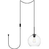 Living District Baxter 1-Light Mid-Century Metal Pendant in Black Finish