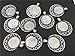 Pack of 10 Round Picture Frame Charm Pendants Trays 25mm with Moon and Stars Design DIY Alloy Photo Making (Trays 10pcs Silver)