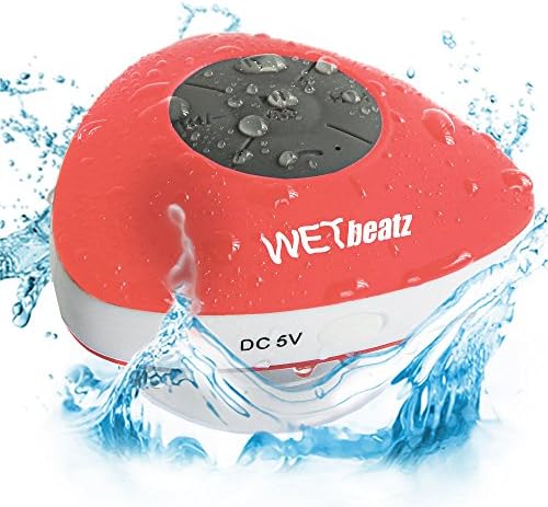 WETbeatz Edge Waterproof Bluetooth Speaker, IPX4 Rating, Speakerphone with Built-in Mic, and Dedicated Suction Cup for Car, Beach, Pool and Outdoor Use - Pink