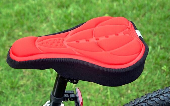 CarbonEnmy Gel 3D Bicycle Saddle Cover Saddle Cover Saddle Protector Pad 270 mm x 170 mm (Red)