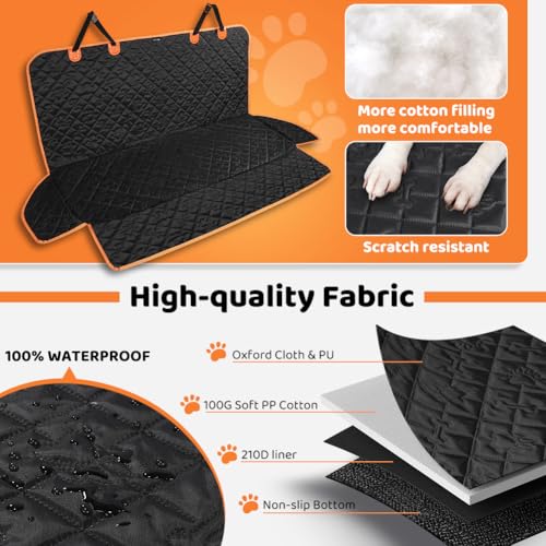KYG Dog Car Seat Cover | Premium Waterproof & Non-slip Backseat Protector for Pets & Kids | Universal Size 132x58x46cm/52x23x18 inches