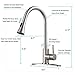KINGO HOME Modern Commercial High Arc Stainless Steel Single Lever Handle Pull Down Sprayer Brushed Nickel Kitchen Faucet, Kitchen Sink Faucet with Deck Plate