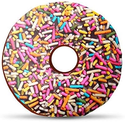 Round Donut Pillow 2-in-1 Reversible Super Soft Microplush Doughnut Pillow Donut Pillow Plush Pillow Stuffed Cushion Soft Toy Decor Gift, 14 Inches Baby Donut shape pillow throw for kids teens adults Ideal for Gifting (BROWN)