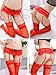 Adulove Garter Belt, Women's 4-Pack Suspender Belt Set with Straps and Clips for Stockings